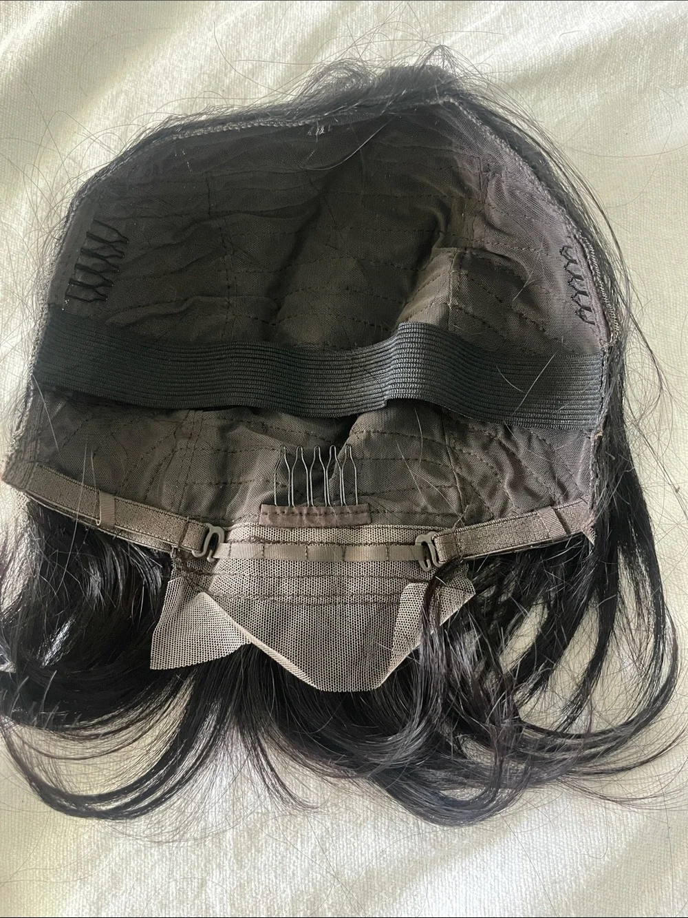 100% Real human hair Short Layered half wig Stylish Natural black